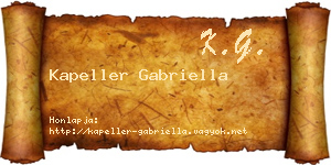 Kapeller Gabriella névjegykártya